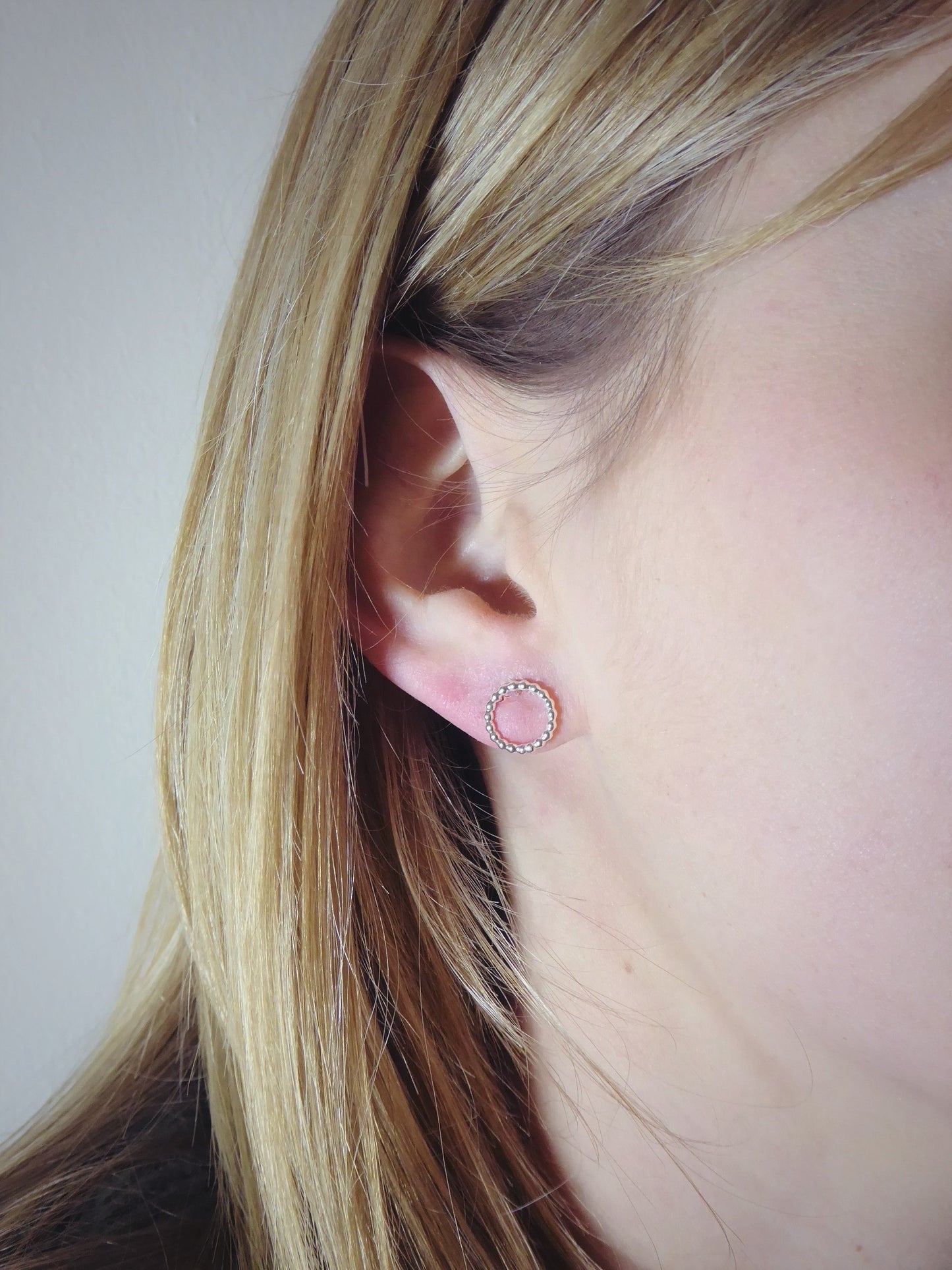 Beaded Circle Studs