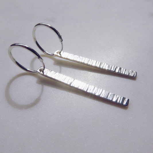 Textured Bar Ridge Earrings