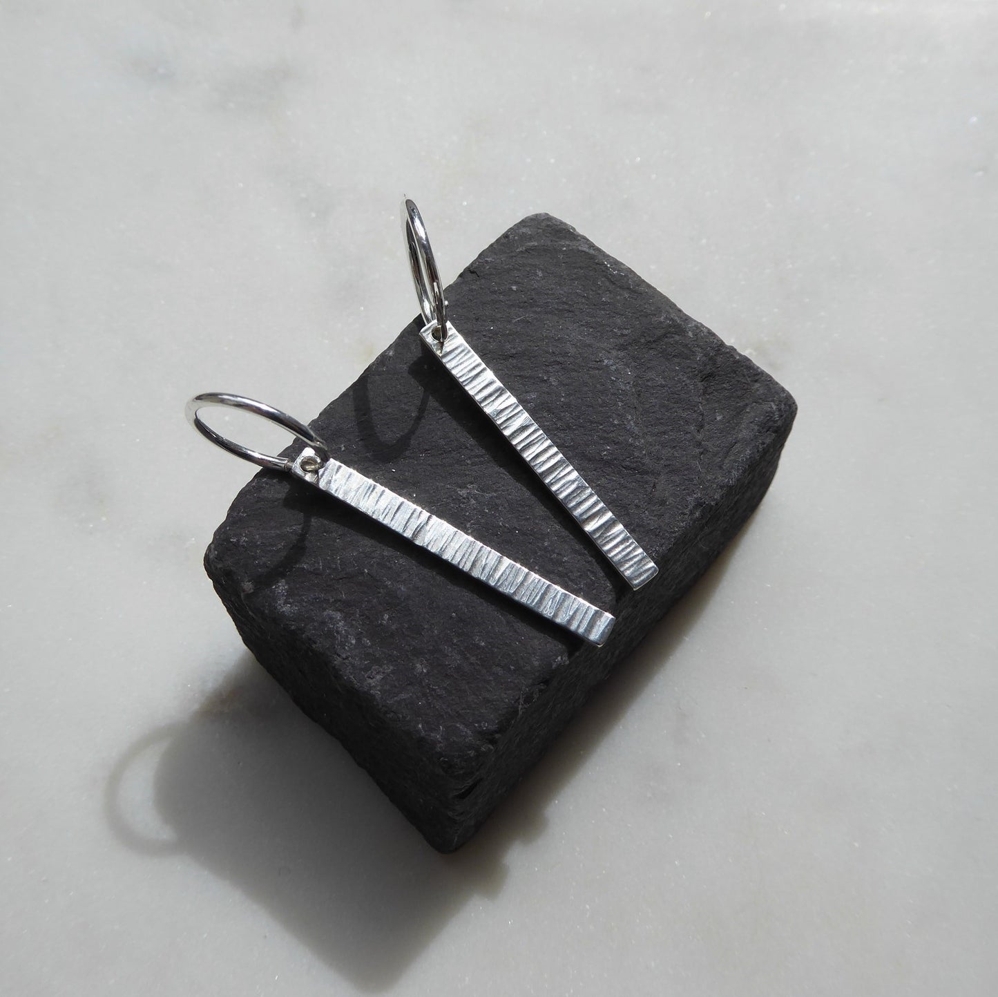 Textured Bar Ridge Earrings