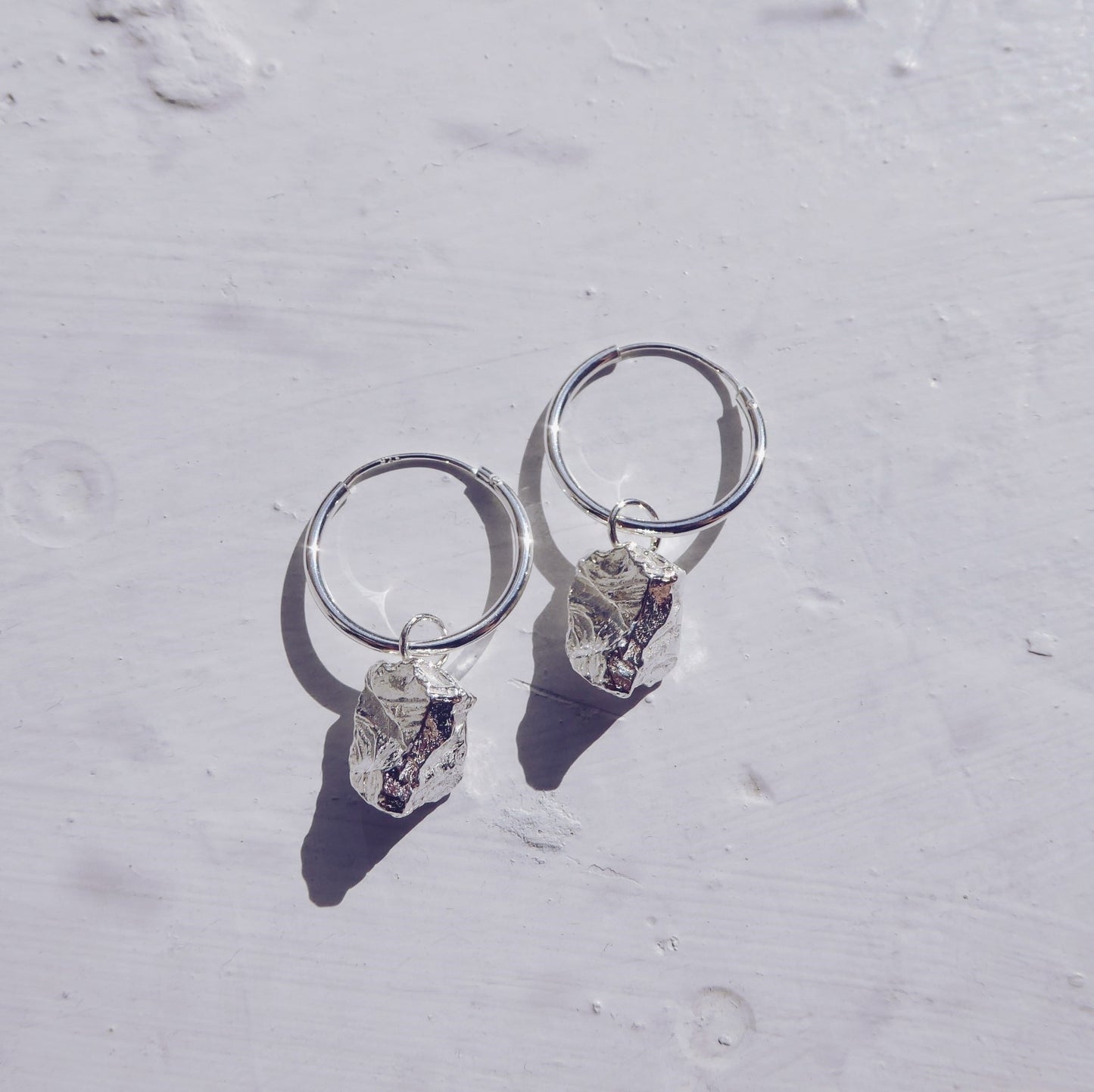 Meteorite Hoop Earrings