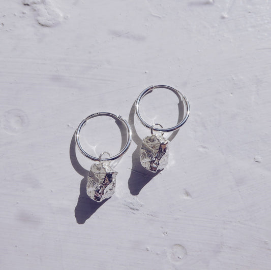 Meteorite Hoop Earrings