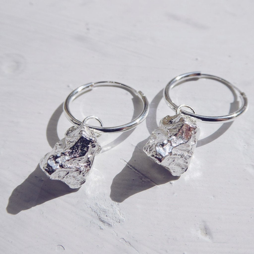Meteorite Hoop Earrings