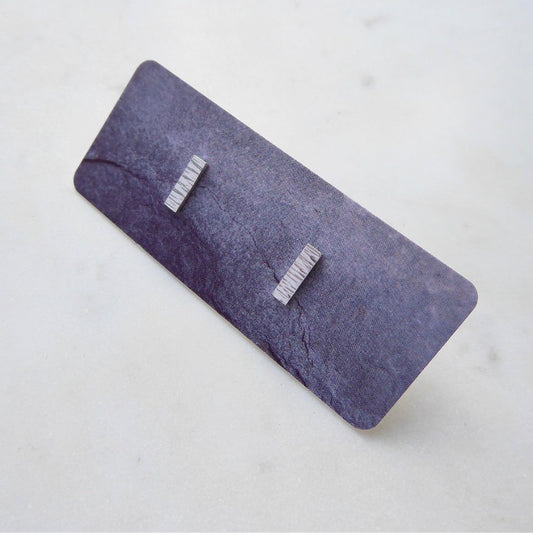 Mini Textured Bar Stud Earrings