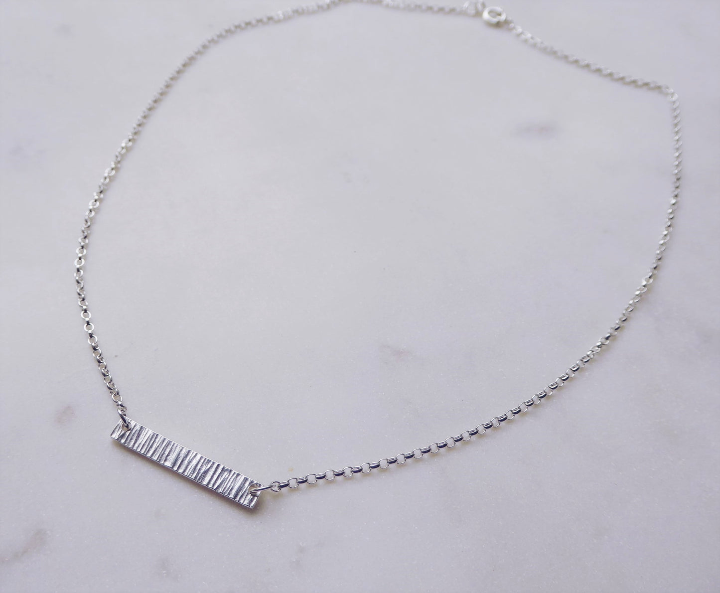 Textured Bar Necklace