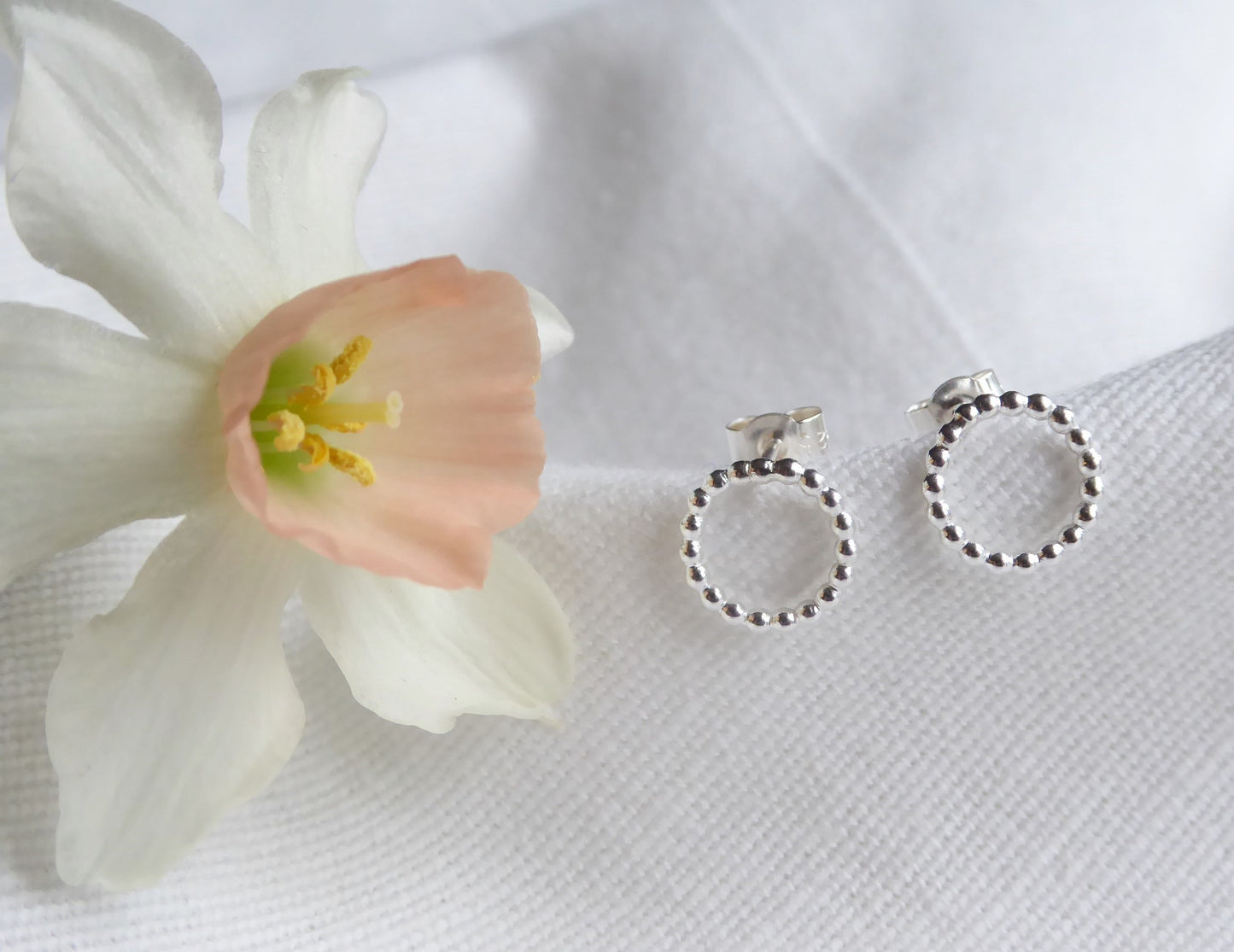 Beaded Circle Studs