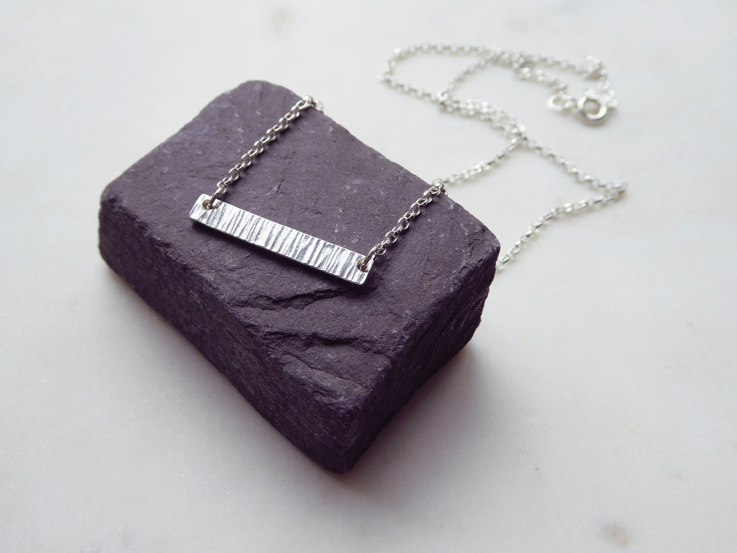 Textured Bar Necklace