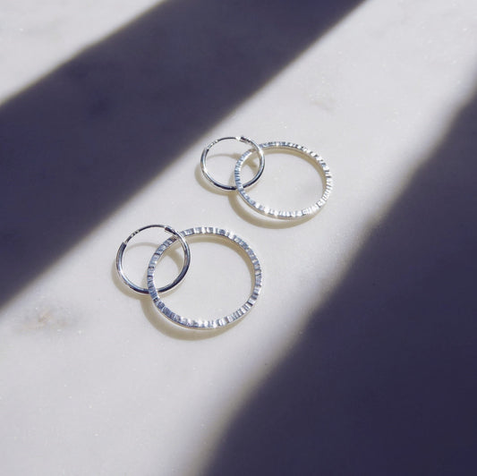 Ridge Hoop Earrings
