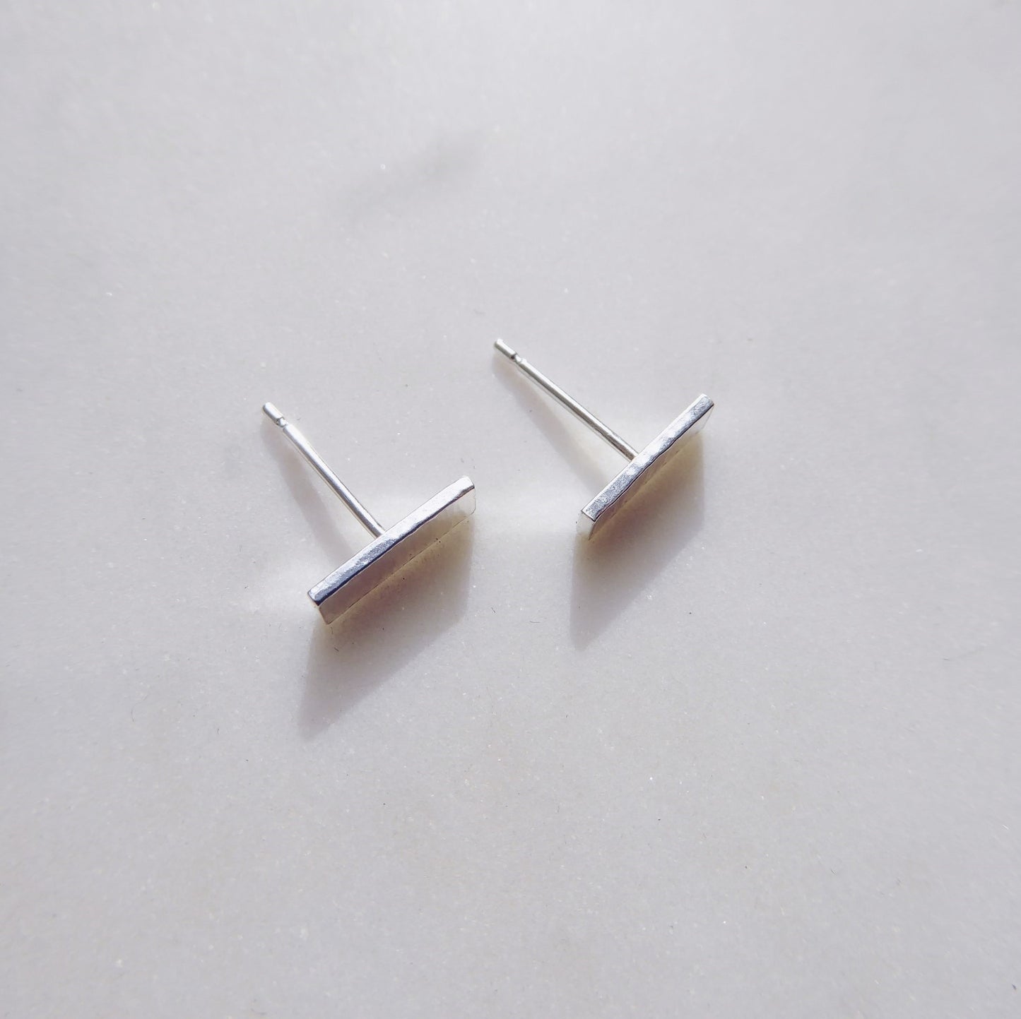 Mini Textured Bar Stud Earrings