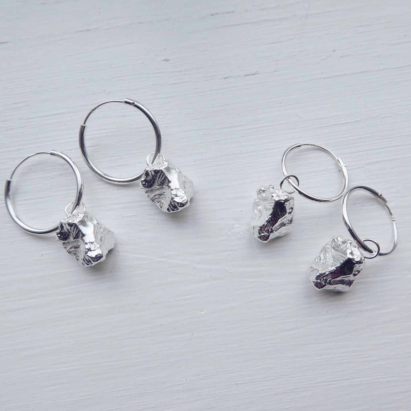 Meteorite Hoop Earrings