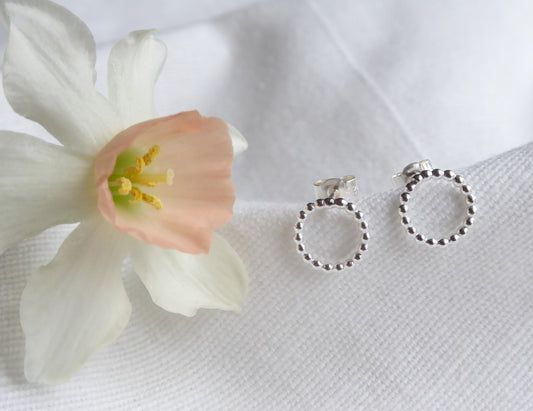 Beaded Circle Studs