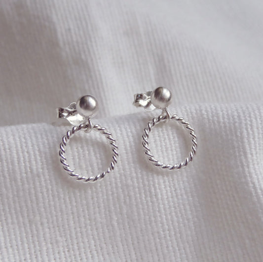 Twisted Circle Drop Studs