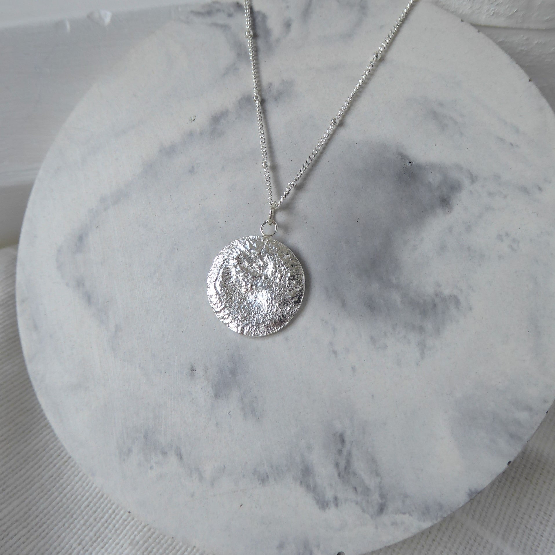 Sterling silver full deals moon necklace